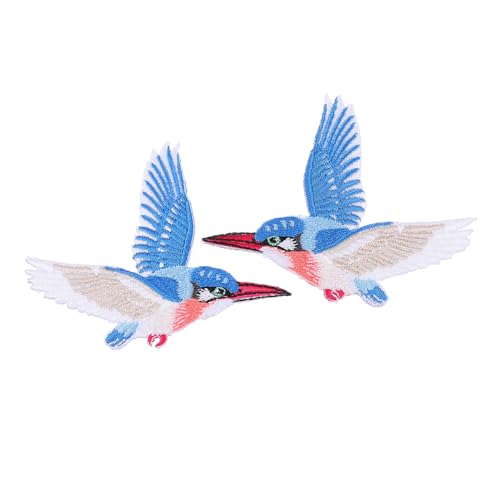 HIAKDOFT Selbstklebende Vogel aufnäher zum Aufbügeln DIY Reparatur Patches Bestickte Applikationen für Kleidung Jeans Taschen Jacken Praktische Textil flicken von HIAKDOFT