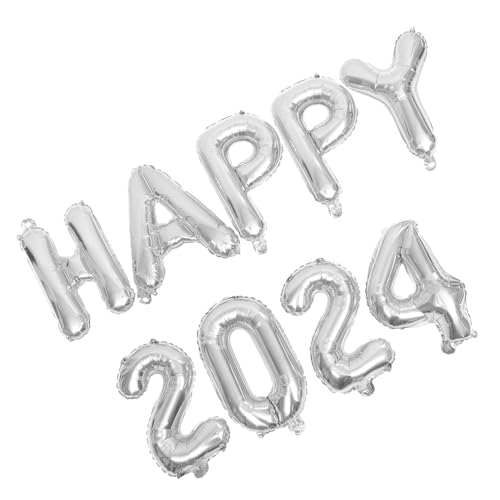 HIAKDOFT Silber Folienballons Happy Zahlen Partydekoration Aluminiumfolie Ballons für Neujahr Abschluss Feier Junggesellenabschied Fest Zubehör von HIAKDOFT