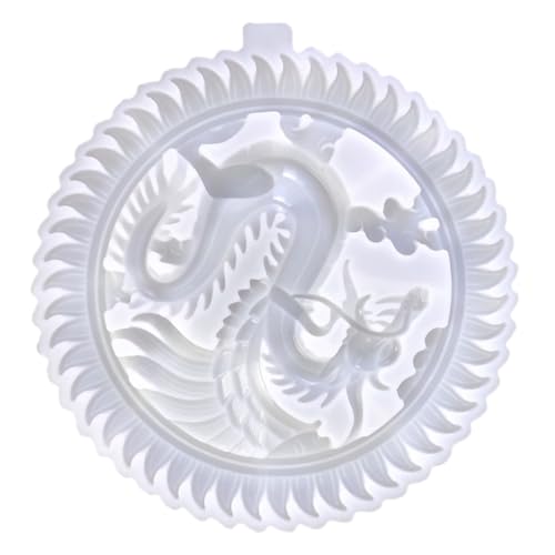 HIAKDOFT Silikonform Dragon Embossment für Epoxidharz Gießen Flexible Gussform für DIY Dekorative Runde Drachenplatte Wiederverwendbar Antihaftbeschichtet Feine Details Einfach zu Reinigen HIAKDOFT Silikonform Dragon Embossment für Epoxidharz Gießen Flexible Gussform für DIY Dekorative Runde Drachenplatte Wiederverwendbar Antihaftbeschichtet Feine Details Einfach zu Reinigen von HIAKDOFT