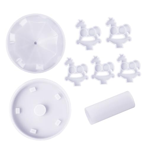 HIAKDOFT Silikonform Gießform für DIY Karussell Dekorationen Flexible Reißfeste Epoxidharz Form Lebensmittelecht Einfach zu Entformen und Reinigen für Kreative Handwerksprojekte von HIAKDOFT
