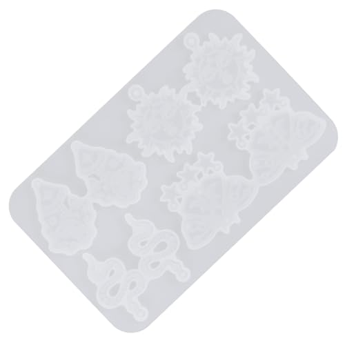 HIAKDOFT Silikonform für Anhänger DIY Earring Charms Gießform Epoxidharz Flexibel Wiederverwendbar Rutschfest Schmuckherstellung Schlüsselanhänger Halskette Zubehör von HIAKDOFT