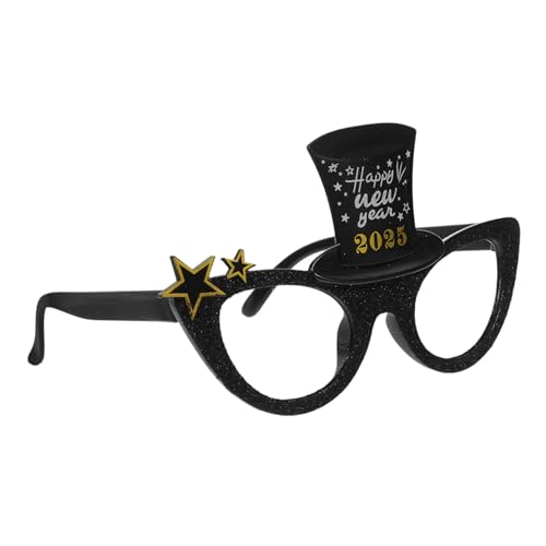 HIAKDOFT Silvester Partybrille Katzenaugenrahmen Schwarz PC Material Lustige Tanzbrille für Neujahrsfeier Fotorequisite Augen Dekoration HIAKDOFT Silvester Partybrille Katzenaugenrahmen Schwarz PC Material Lustige Tanzbrille für Neujahrsfeier Fotorequisite Augen Dekoration von HIAKDOFT