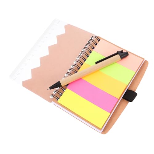 HIAKDOFT Spiral Notizbuch Liniert Kraftpapier Notizblock Mehrzweck Notizheft mit Stift Kompaktes Langlebiges Journal für Büro Schule und Alltag von HIAKDOFT