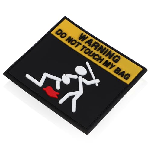HIAKDOFT Stickbarer Warn Patch mit Gesticktem Design Kreativer Klett Aufnäher für Rucksäcke Jacken und DIY Kleidung zur Reparatur und Dekoration von HIAKDOFT