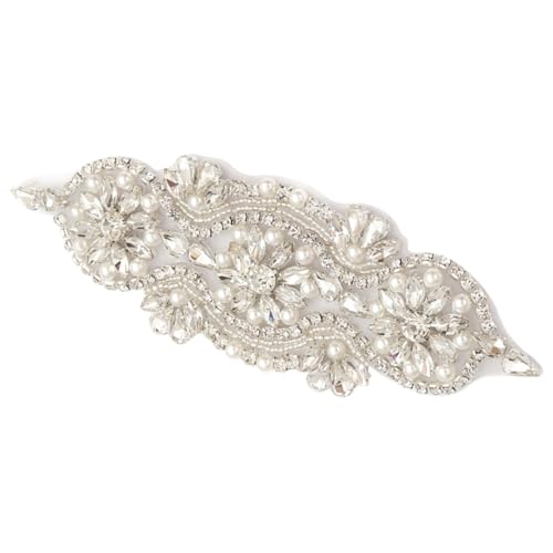HIAKDOFT Strass Perlen Applikation Brautgürtel Schmuck Patch für Hochzeitskleider Haarschmuck und Kleid Dekoration mit Funkelnden Kristallen Eleganter Brautschärpe Verzierungen HIAKDOFT Strass Perlen Applikation Brautgürtel Schmuck Patch für Hochzeitskleider Haarschmuck und Kleid Dekoration mit Funkelnden Kristallen Eleganter Brautschärpe Verzierungen von HIAKDOFT