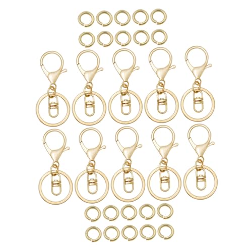 HIAKDOFT Teiliges DIY Schlüsselanhänger mit Goldfarbenem Lobster Karabiner Offenen Ringen Robust Leicht und Handfreundlich zum Basteln von Schlüsselringen und Taschenanhängern HIAKDOFT Teiliges DIY Schlüsselanhänger mit Goldfarbenem Lobster Karabiner Offenen Ringen Robust Leicht und Handfreundlich zum Basteln von Schlüsselringen und Taschenanhängern von HIAKDOFT