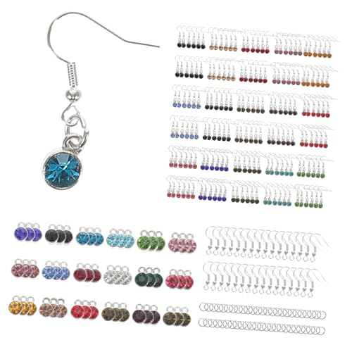 HIAKDOFT Teiliges Kristall Charms Silber für DIY Schmuckherstellung Sprungringen und Ohrhaken Vielseitig für Ohrringe Armbänder Halsketten Bastelzubehör für Schmuckfans von HIAKDOFT