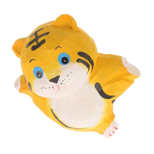 HIAKDOFT Tiger Crafts Tiere Die Tierzimmerdekoration Tierdekoration Holz Tigerskulptur Tigerdekoration Holzfiguren Tigerstatue Für Den Schreibtisch Zu Hause Tigerfigur Tigermodell Aus Holz von HIAKDOFT