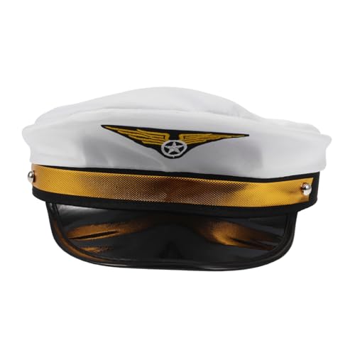 HIAKDOFT Verstellbare Captain Mütze für Karneval Cosplay Unisex Bootsmütze Leichtes Material Einfach Kombinierbar Partyhut HIAKDOFT Verstellbare Captain Mütze für Karneval Cosplay Unisex Bootsmütze Leichtes Material Einfach Kombinierbar Partyhut von HIAKDOFT
