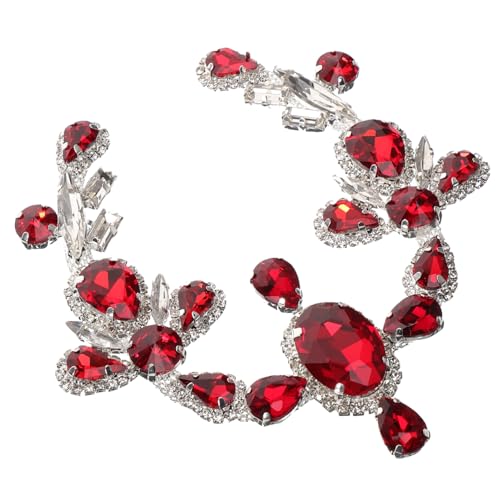 HIAKDOFT Wasserfall Glitzer Strass Applikation für Schuhe und Handtaschen Langlebige Kristall Deko zum Aufnähen Leichte Modeschmuck Verzierung mit Oval DIY Nähzubehör von HIAKDOFT