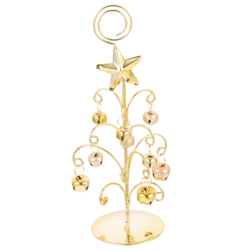 HIAKDOFT Weihnachtlicher Tischkartenhalter aus Metall Robustes Design Multifunktionaler Foto und Memo Clip für Hochzeit Fest Bankett Goldener Weihnachtsbaum Tischnummernhalter von HIAKDOFT