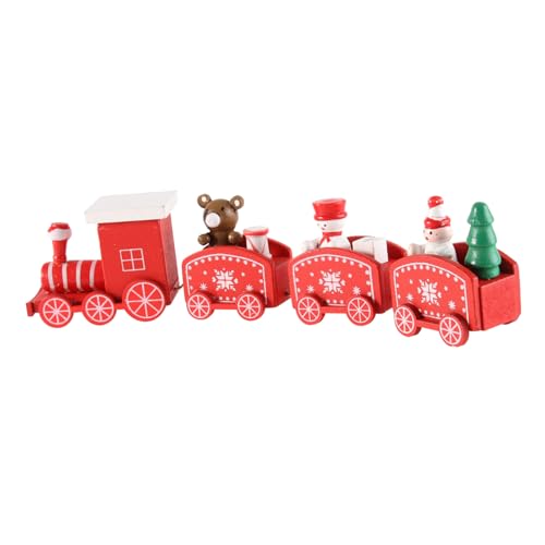 HIAKDOFT Weihnachtszug Kuchen Dekoration aus Holz Roter Zug Cake Topper für Geburtstag Party und Festtage Umweltfreundliche Niedliche Tortendeko für Tisch und Dessertgestaltung von HIAKDOFT