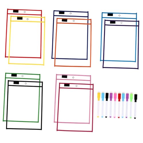 HIAKDOFT Wiederverwendbare PVC Dokumententaschen Krokodilform mit Trockenstiften und Stiftschutzhüllen Wasserfeste Schreibmappen für Büro und Schule Robuste Transparente Organizer für von HIAKDOFT