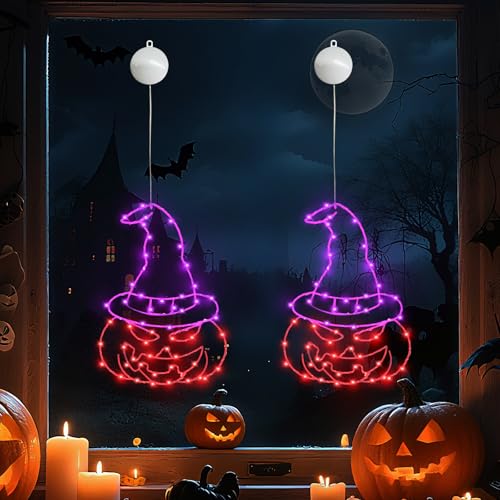 2 Stück Osterdeko Led Fenster Licht, Ostern Deko LED Lichterkette Osternhasen Fensterlichter mit Saugnapf und Timer Batteriebetrie, Osterdeko Für Draußen & Innen, Zuhause Party (D) von HIAME