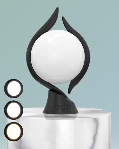 UV-Freie LED Tageslichtlampe Schreibtisch 10000 Lux Sonnenlicht, Lichttherapielampe mit 5 Einstellbare Helligkeitsstufen, Weiß/Warm Weiß/Warmes Licht&Timer von HIBOITEC