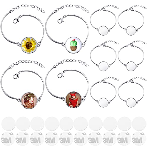 10 Stück Sublimationsarmbänder rund blanko Basis-Armbänder mit 10 Stück 2,9 cm Wärmetransfer-Runden Rohlingen und 10 Stück Hochtemperatur-Kleber für DIY Armband Handwerk Dekorationen 10 Stück Sublimationsarmbänder rund blanko Basis-Armbänder mit 10 Stück 2,9 cm Wärmetransfer-Runden Rohlingen und 10 Stück Hochtemperatur-Kleber für DIY Armband Handwerk Dekorationen von HICARER