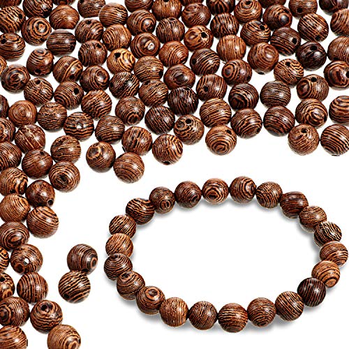 500 Stücke Holzperlen Dunkelbraun Verschiedene Afrikanische Perlen Natürliche Runde Holz Lose Handwerk Perlen für Armbänder und Schmuckherstellung, 8 mm 500 Stücke Holzperlen Dunkelbraun Verschiedene Afrikanische Perlen Natürliche Runde Holz Lose Handwerk Perlen für Armbänder und Schmuckherstellung, 8 mm von HICARER