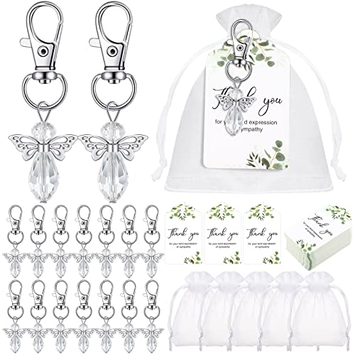 60-teiliges Beerdigungsgeschenk-Set, 60 Stück, Engel-Schlüsselanhänger, Organza-Beutel, Trauer-Dankeschön-Anhänger, Feier des Lebens, Dekorationen für Gedenkpartys, Zubehör, Gastgeschenke, Be 60-teiliges Beerdigungsgeschenk-Set, 60 Stück, Engel-Schlüsselanhänger, Organza-Beutel, Trauer-Dankeschön-Anhänger, Feier des Lebens, Dekorationen für Gedenkpartys, Zubehör, Gastgeschenke, Be von HICARER