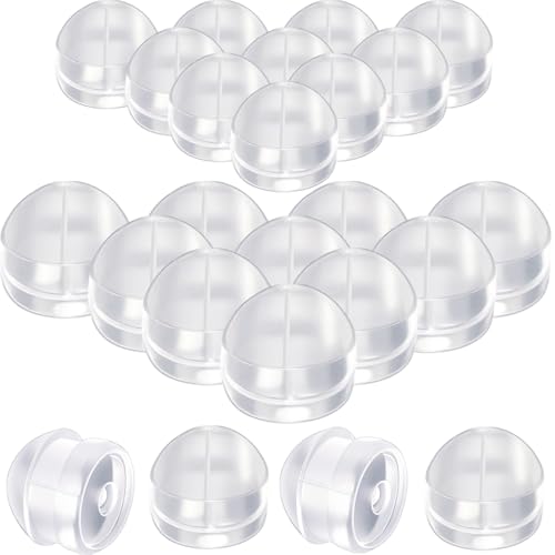 Hicarer 100 Stück transparente Ohrring-Verschlüsse, Hamburger-Form, Sicherheitsverschlüsse, sicherer Verschluss, Silikon-Ohrring-Stopper für Schmuck, Zubehör, Zubehör (0,4 cm) von HICARER