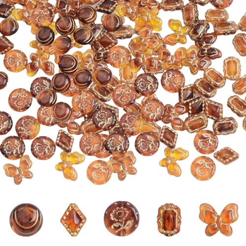 HICOHAND Acrylperlen-Set, 85 Stück, bernsteinfarbene Schmetterlings-Perlen zum Selbermachen, gemischte Perlen für Armbänder, Schmuckherstellung von HICOHAND