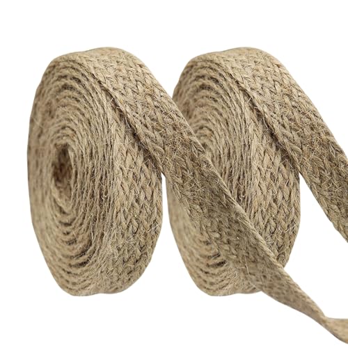HICOHAND Geflochtenes Hanfseil aus Jute für Geschenkverpackungen, 2 Rollen, 20 Meter, Hanfseil, Gurtband, Basteln, gewebte dekorative Bänder zum Bündeln, Verpacken, Basteln, Dekoration, Gartenarbeit HICOHAND Geflochtenes Hanfseil aus Jute für Geschenkverpackungen, 2 Rollen, 20 Meter, Hanfseil, Gurtband, Basteln, gewebte dekorative Bänder zum Bündeln, Verpacken, Basteln, Dekoration, Gartenarbeit von HICOHAND