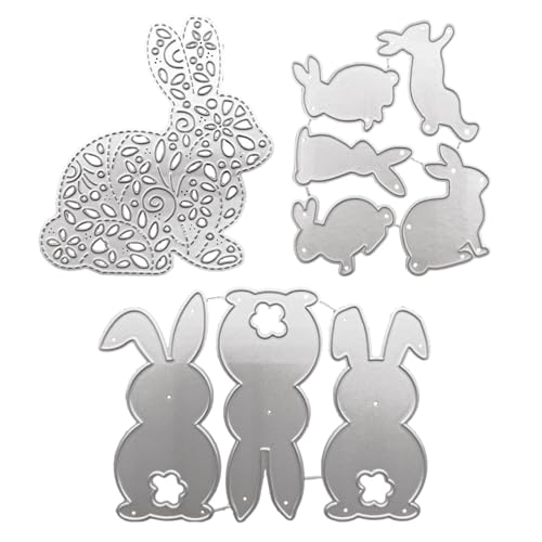 HICOHAND Oster-Stanzformen, 3 Stück, verschiedene Größen, Osterhasen-Stanzformen, Schablone für Scrapbooking, Prägealbum, Muttertag, Weihnachten, Geburtstag, Hochzeit, Karten, Festival-Dekoration HICOHAND Oster-Stanzformen, 3 Stück, verschiedene Größen, Osterhasen-Stanzformen, Schablone für Scrapbooking, Prägealbum, Muttertag, Weihnachten, Geburtstag, Hochzeit, Karten, Festival-Dekoration von HICOHAND