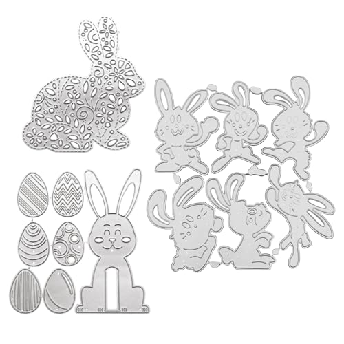 HICOHAND Oster-Stanzformen für Kartenherstellung, 3 Stück, Osterhasen-Ei, Stanzformen, Metall-Prägeschablonen für Scrapbooking, Papierbedarf, Fotoalbum HICOHAND Oster-Stanzformen für Kartenherstellung, 3 Stück, Osterhasen-Ei, Stanzformen, Metall-Prägeschablonen für Scrapbooking, Papierbedarf, Fotoalbum von HICOHAND