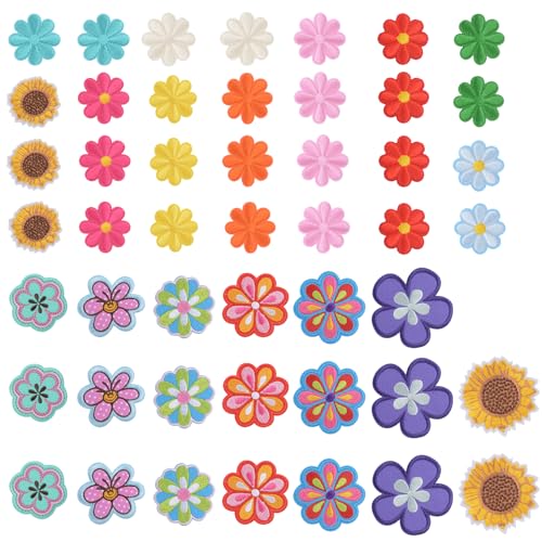 HICOHAND Simplicity Mehrfarbige Gänseblümchen-Aufnäher, zum Aufbügeln, 48 Stück, Sonnenblumen-Applikationen, zarte Stickerei für DIY-Dekoration HICOHAND Simplicity Mehrfarbige Gänseblümchen-Aufnäher, zum Aufbügeln, 48 Stück, Sonnenblumen-Applikationen, zarte Stickerei für DIY-Dekoration von HICOHAND