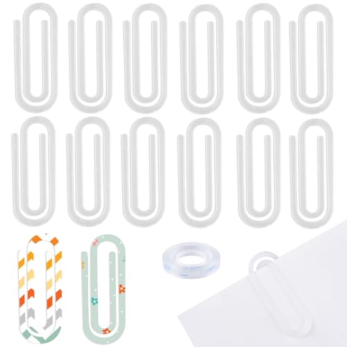 HICOHAND Sublimations-Büroklammern, blanko, Acryl, Jumbo-Büroklammern für Wärmeübertragung, Lesezeichen, Zubehör, Basteln, Klassenzimmer, Schreibwaren, Büro, 14 Stück von HICOHAND