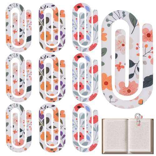 HICOHAND Vorgedruckte Acryl-Büroklammern, 9 Stück, Blumen-Acryl-Lesezeichen, Bastelbedarf, Clips, Schule, Klassenzimmer, Schreibwaren, Bürodekorationen, Geschenk für Buchliebhaber HICOHAND Vorgedruckte Acryl-Büroklammern, 9 Stück, Blumen-Acryl-Lesezeichen, Bastelbedarf, Clips, Schule, Klassenzimmer, Schreibwaren, Bürodekorationen, Geschenk für Buchliebhaber von HICOHAND