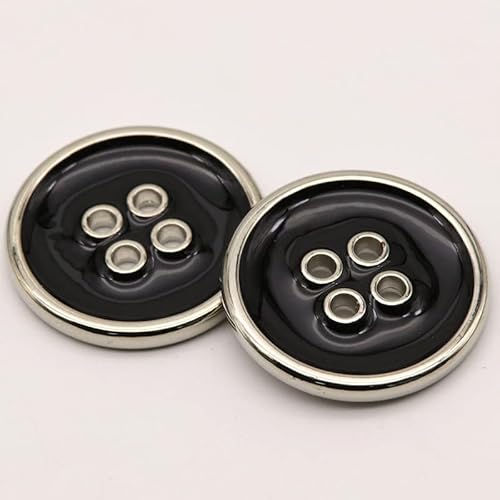 10 Stück 15/20/25 mm Öltropfende Metallknöpfe für Kleidung, DIY, Handarbeit, Nähzubehör, dekoratives Handwerk, 4-Loch-Legierungsknöpfe (Farbe: NK-010-003, Größe: 25 mm) von HIFFEY