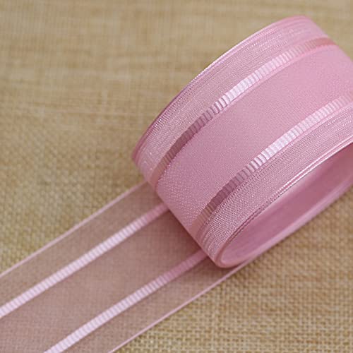 38 mm breites Streifen-Organzaband for Hochzeit, Zuhause, Party, Geschenkverpackung, DIY handgefertigtes Haarschleifen-Zubehör (1 Meter/Los)(Light pink) von HIFFEY