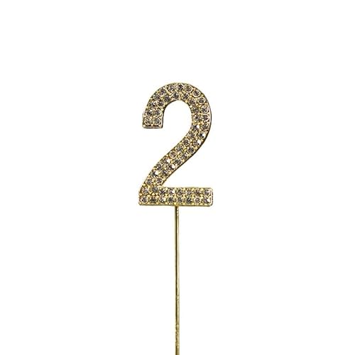 Glitzer-Strass-Zahlen-Kuchenaufsatz, Gold, Silber, 0–9, digitale Geburtstagskuchen-Dekoration for Hochzeit, Party, Dekoration (Color : C, Size : 10.5cm) von HIFFEY