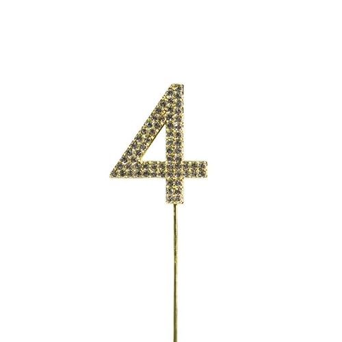Glitzer-Strass-Zahlen-Kuchenaufsatz, Gold, Silber, 0–9, digitale Geburtstagskuchen-Dekoration for Hochzeit, Party, Dekoration (Color : E, Size : 10.5cm) von HIFFEY