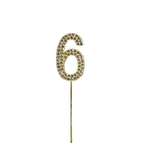 Glitzer-Strass-Zahlen-Kuchenaufsatz, Gold, Silber, 0–9, digitale Geburtstagskuchen-Dekoration for Hochzeit, Party, Dekoration (Color : G, Size : 10.5cm) von HIFFEY