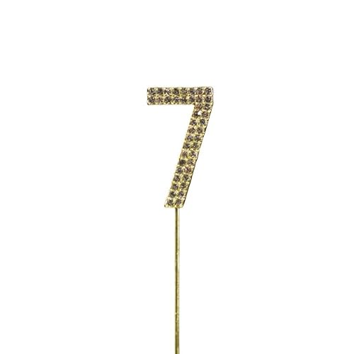 Glitzer-Strass-Zahlen-Kuchenaufsatz, Gold, Silber, 0–9, digitale Geburtstagskuchen-Dekoration for Hochzeit, Party, Dekoration (Color : H, Size : 10.5cm) von HIFFEY