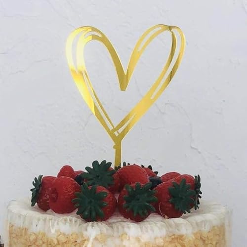 Großer roter Liebes-Kuchenaufsatz for Hochzeit, Verlobung, Party, Acryl, Liebes-Kuchenaufsatz for Valentinstag for Hochzeits-Party-Kuchendekorationen (Size : F1) von HIFFEY