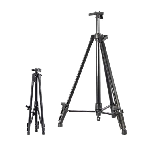Faltbare Staffelei, Aluminiumlegierung, höhenverstellbares Stativ, Kunstbedarf, 6 Farben, 155 cm Höhe, Schwarz Faltbare Staffelei, Aluminiumlegierung, höhenverstellbares Stativ, Kunstbedarf, 6 Farben, 155 cm Höhe, Schwarz von HIFRQVVC