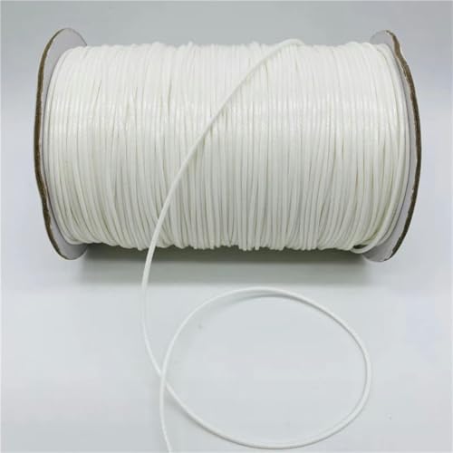 HIFRQVVC Gewachstes Baumwollgarn Perlenschnur Spule, 0,5/0,8/1,0/1,5/2 mm gewachste Kordel Seil PU Leder Faden Schnur String Strap Halskette Seil(01,2.0mm 5yards) von HIFRQVVC