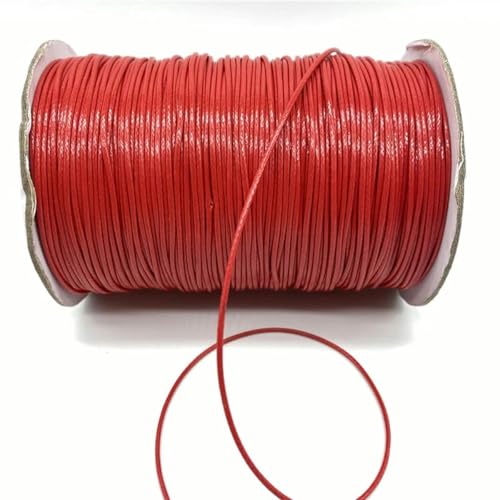 HIFRQVVC Gewachstes Baumwollgarn Perlenschnur Spule, 0,5/0,8/1,0/1,5/2 mm gewachste Kordel Seil PU Leder Faden Schnur String Strap Halskette Seil(13,1.5mm 10yards) von HIFRQVVC