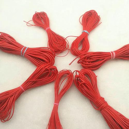 HIFRQVVC Gewachstes Baumwollgarn Perlenschnur Spule, 0,5–2,5 mm rot gewachst Faden Schnur String Strap Halskette Seil Perlen Armband(2.0mm(5meters)) von HIFRQVVC