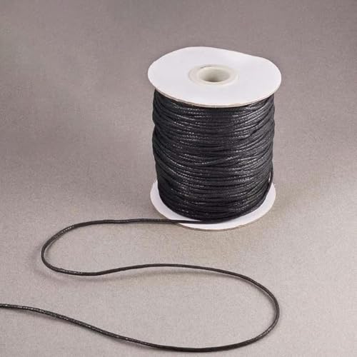 HIFRQVVC Gewachstes Baumwollgarn Perlenschnur Spule, 1 Rolle 100 Yards gewachste Schnur Baumwolle gewachste Baumwollfaden 1,5 mm gewachste Perlenschnur Schnur(Aech02 16349) von HIFRQVVC