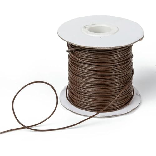 HIFRQVVC Gewachstes Baumwollgarn Perlenschnur Spule, 1 mm Schwarze gewachste Polyesterschnur, gewachste Schnur, Fadenband for DIY-Armbänder, Halsketten, geflochtenes Seil(Saddlebrown) von HIFRQVVC