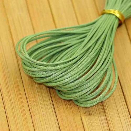 HIFRQVVC Gewachstes Baumwollgarn Perlenschnur Spule, 10 Meter/stück 1MM Durchmesser Gewachste Gewinde Polyester Schnur String Strap Halskette Seil Perle Fit Armband(Grass) von HIFRQVVC