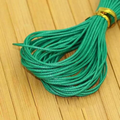 HIFRQVVC Gewachstes Baumwollgarn Perlenschnur Spule, 10 Meter/stück 1MM Durchmesser Gewachste Gewinde Polyester Schnur String Strap Halskette Seil Perle Fit Armband(Green) von HIFRQVVC