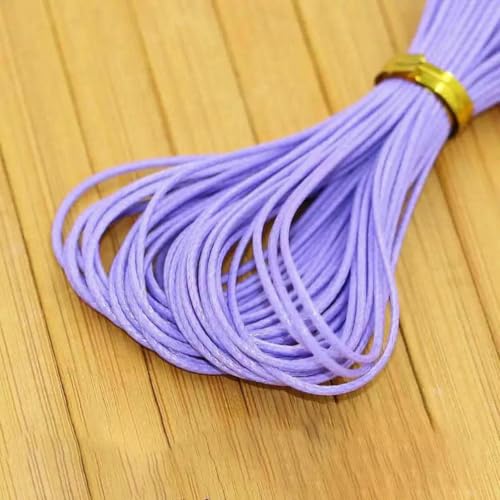 HIFRQVVC Gewachstes Baumwollgarn Perlenschnur Spule, 10 Meter/stück 1MM Durchmesser Gewachste Gewinde Polyester Schnur String Strap Halskette Seil Perle Fit Armband(Light Purple) von HIFRQVVC