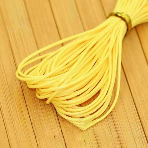HIFRQVVC Gewachstes Baumwollgarn Perlenschnur Spule, 10 Meter/stück 1MM Durchmesser Gewachste Gewinde Polyester Schnur String Strap Halskette Seil Perle Fit Armband(Yellow) von HIFRQVVC