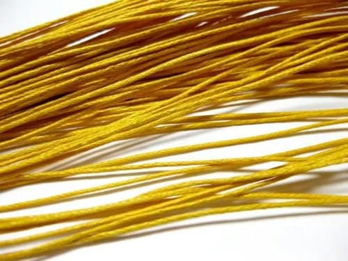 HIFRQVVC Gewachstes Baumwollgarn Perlenschnur Spule, 10 Meter 2MM Gewachste Baumwollkordel String Strap Thread Schmuck Dekoratives DIY-Zubehör(Gold) von HIFRQVVC