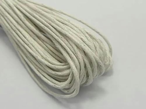 HIFRQVVC Gewachstes Baumwollgarn Perlenschnur Spule, 10 Meter 2MM Gewachste Baumwollkordel String Strap Thread Schmuck Dekoratives DIY-Zubehör(White) von HIFRQVVC