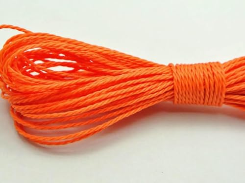 HIFRQVVC Gewachstes Baumwollgarn Perlenschnur Spule, 100 Meter gewachste Polyesterschnur, gedreht, 1 mm, Makramee-Schnur, Leinenfaden, (Orange) von HIFRQVVC